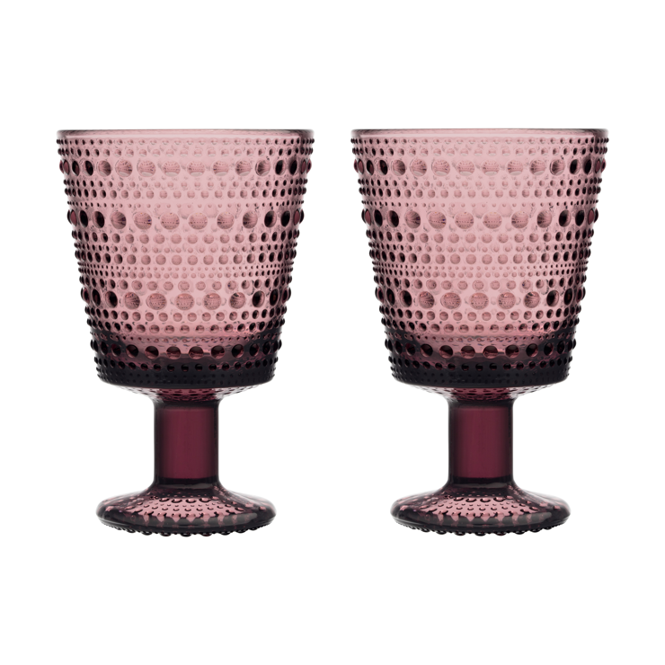 Iittala Kastehelmi drinking glass with foot 26 cl 2-pack
