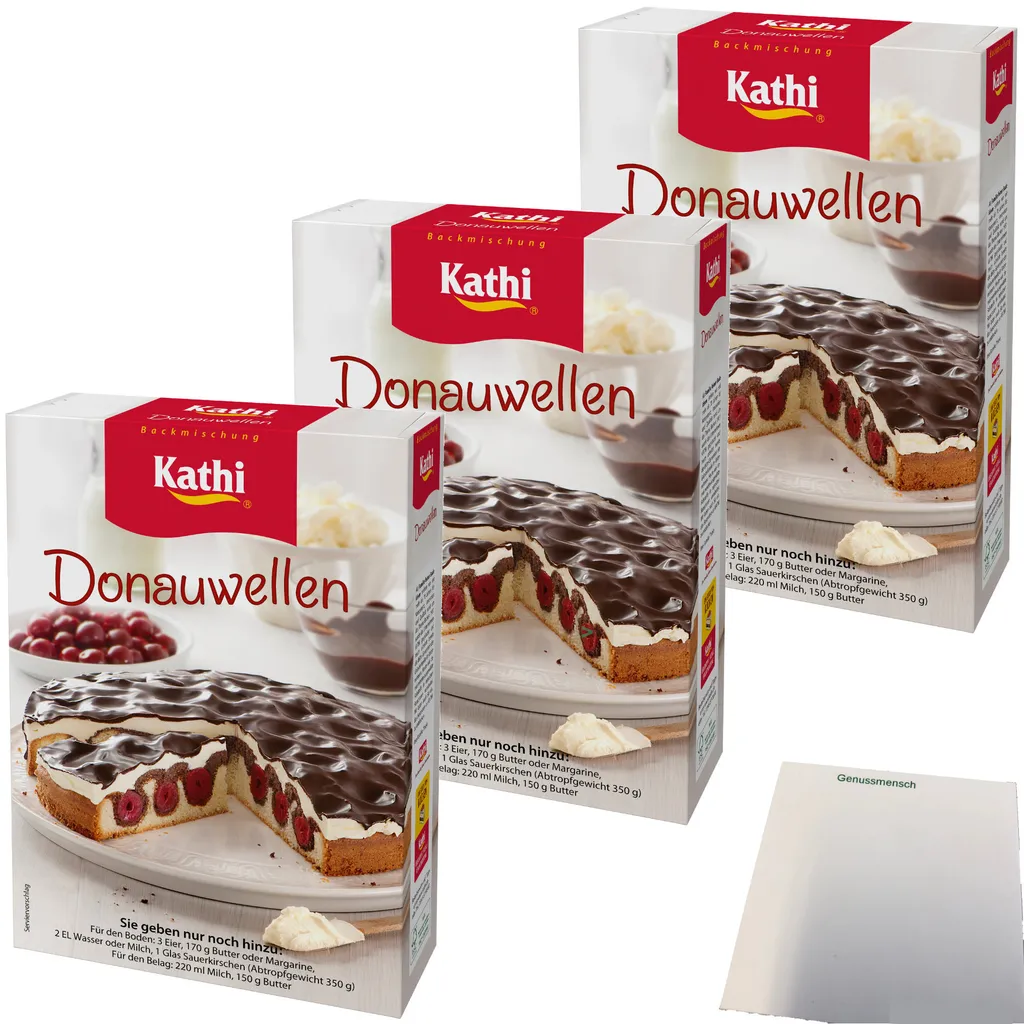 Kathi baking mix for Danube waves 3-pack (3x490g pack) + usy block
