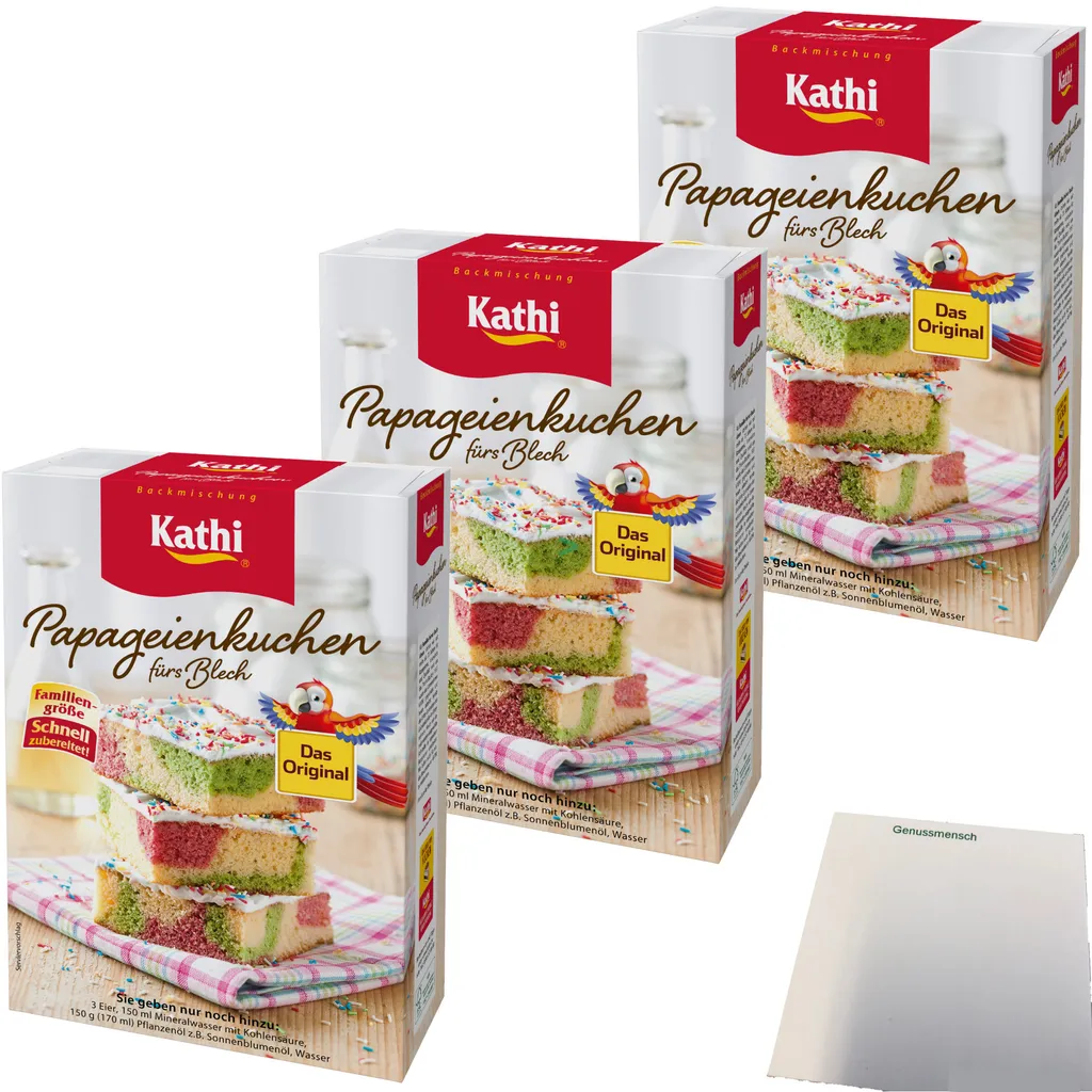 Kathi baking mix parrot cake for the tray 3-pack (3x840g pack) + usy block