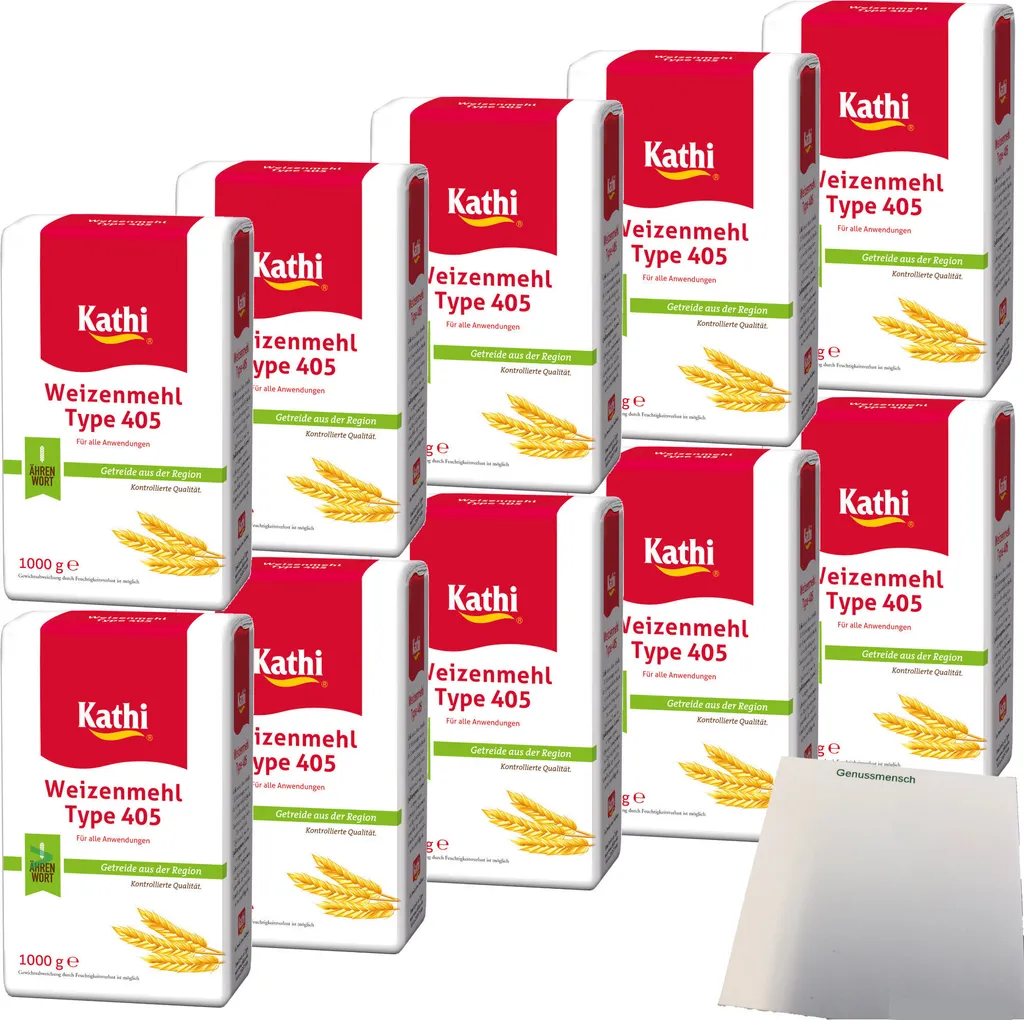Kathi Wheat Flour Type 405 with Grains from the Region 10-pack (10x1kg pack) + usy Block