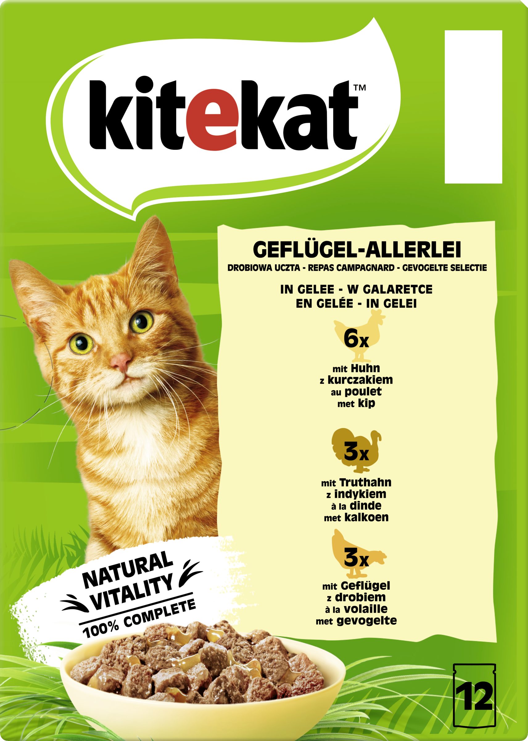 Kitekat Cat wet food portion bag multipack poultry alleys in jelly