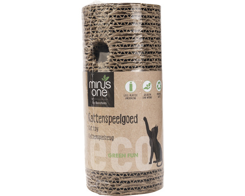 Cat toy beeztees Minus one scratching cylinder cardboard brown 10 x 23 cm