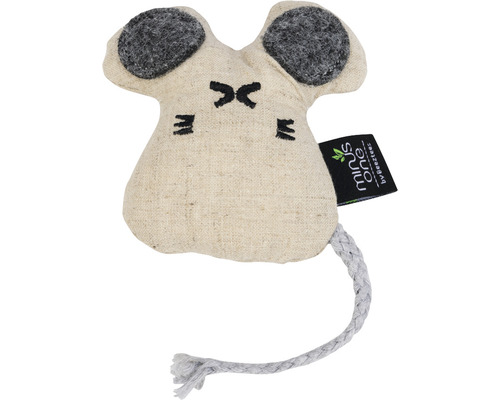 Cat toy beeztees Minus one mouse Coda gray beige 9 x 9 x 2 cm