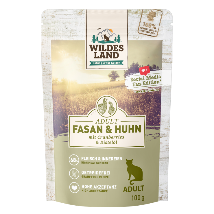 Wildes Land Cats-wet food - pheasant and chicken