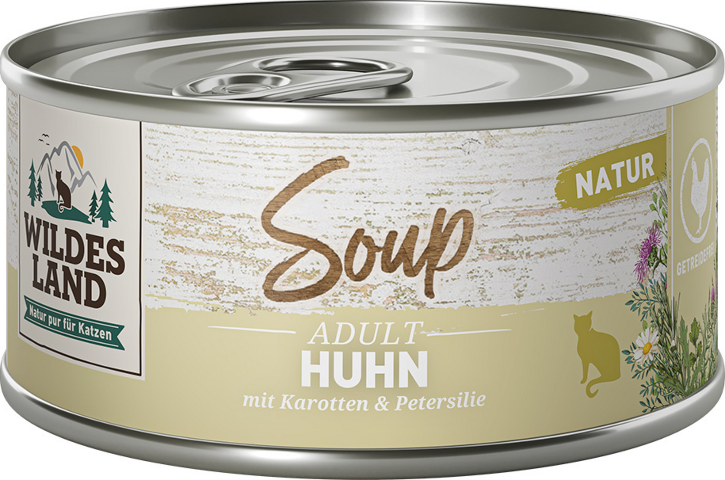 Wildes Land Cat food soup chicken with carrots & parsley