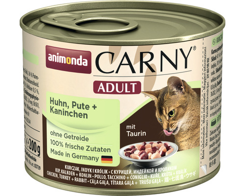 Wet cat food animonda Carny Adult Chicken & Turkey & Rabbit 200 g