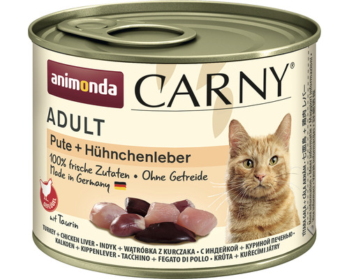 Wet cat food animonda Carny Adult Turkey & Chicken Liver 200 g