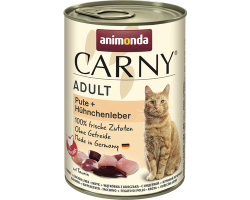 Wet cat food animonda Carny Adult Turkey & Chicken Liver 400 g