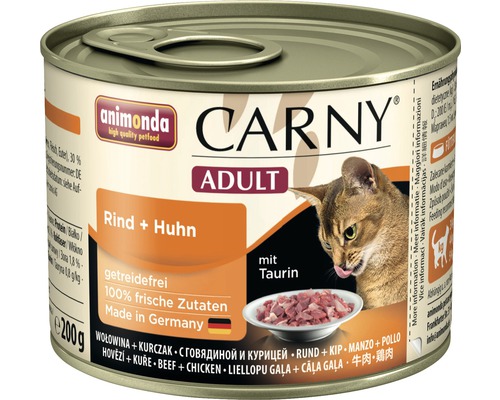 Wet cat food animonda Carny Adult beef + chicken 200 g