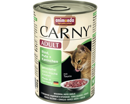 Wet cat food animonda Carny Adult beef, turkey + rabbit 400 g