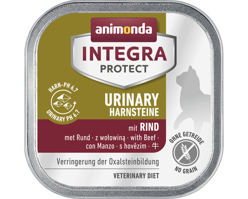 Wet cat food animonda Integra Protect Urinary Oxalstein Rind 1 pack 16x100 g