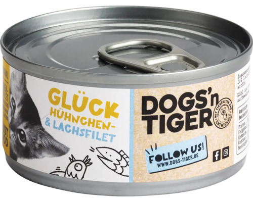 DOGS'n TIGER Lucky Wet Cat Food Chicken & Salmon Fillet 70g no sugar, no grain and no artificial flavorings, colors and preservatives