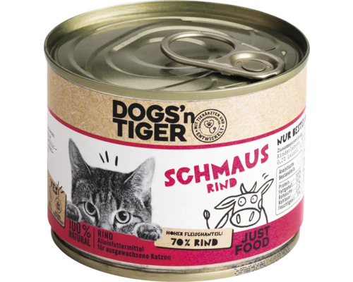 DOGS'n TIGER wet cat food, beef, 200g, no sugar, no grains and no artificial flavorings, colors and preservatives