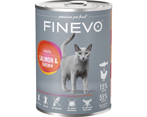 Wet cat food FINEVO Vitality salmon and chicken 400 g
