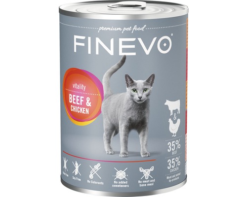 Wet cat food FINEVO Vitality beef and chicken 400 g