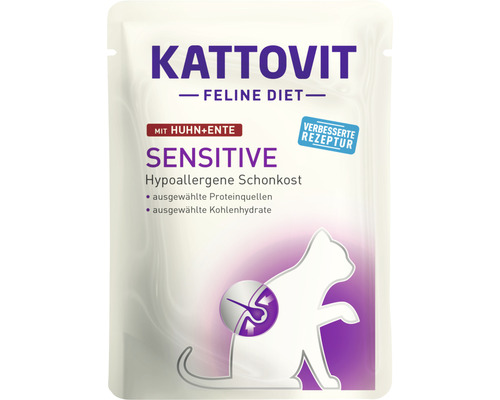 Hornbach Wet cat food KATTOVIT Sensitive Chicken & Duck 85 g