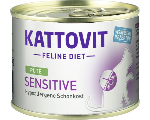 Wet cat food Kattovit Sensitive Turkey 185 g