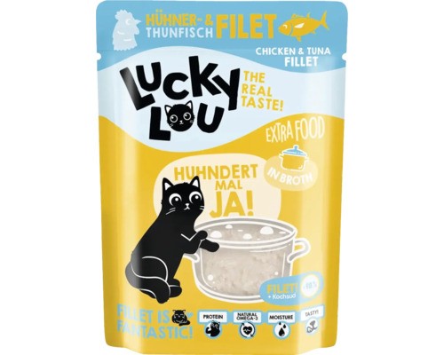 Hornbach Wet cat food Lucky Lou Extrafood chicken fillet and tuna fillet in broth 70g pouch bag