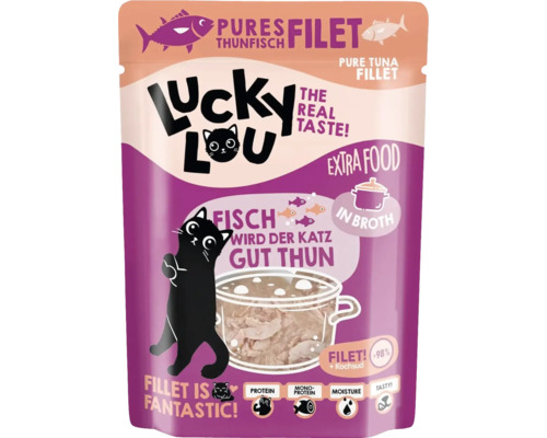 Hornbach Wet cat food Lucky Lou Extrafood tuna fillet in broth 70g pouch bag