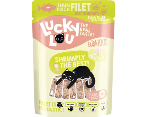 Hornbach Wet cat food Lucky Lou Extrafood tuna fillet & shrimps in jelly 70g pouch bag