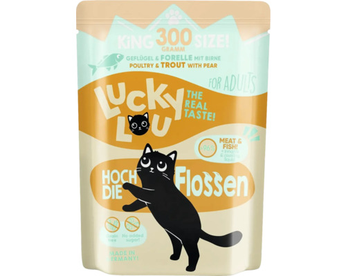 Hornbach Wet cat food Lucky Lou Lifestage Adult Gefl.&Trout 300 g