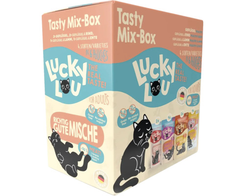 Hornbach Wet cat food Lucky Lou Lifestage Adult Wild Mix 6 x 125 g trial mix