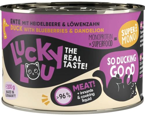 Hornbach Wet cat food Lucky Lou SuperMono² duck 200 g