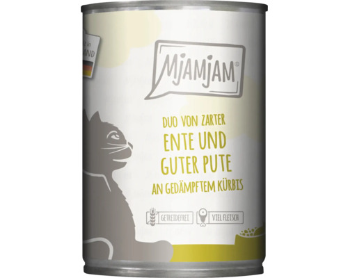 Wet cat food MjAMjAM Duo duck and turkey 400 g grain-free, gluten-free