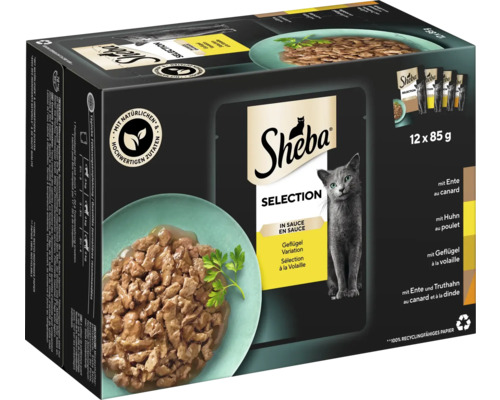 Wet cat food Sheba Multiack Selection in Sauce Poultry Variation 12x85 g