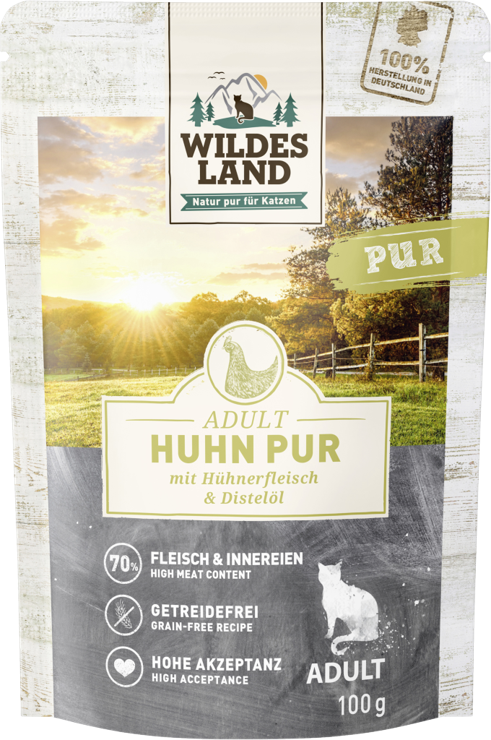 Wildes Land Cat food No. 3 Pure chicken with safflower oil