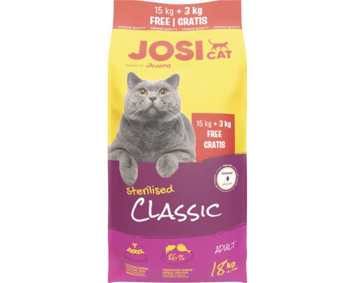 Josera JosiCat Sterilised Classic dry cat food 15 + 3kg