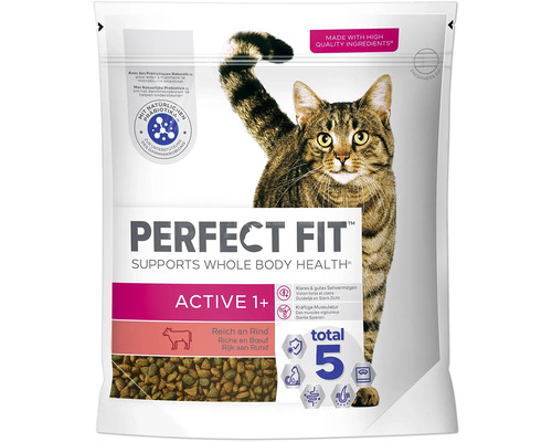 Dry cat food Perfect Fit Active 1+ rich in beef 1.4 kg