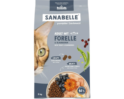 Sanabelle Adult dry cat food with trout, 2 kg