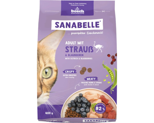 Sanabelle Adult Ostrich dry cat food 400g