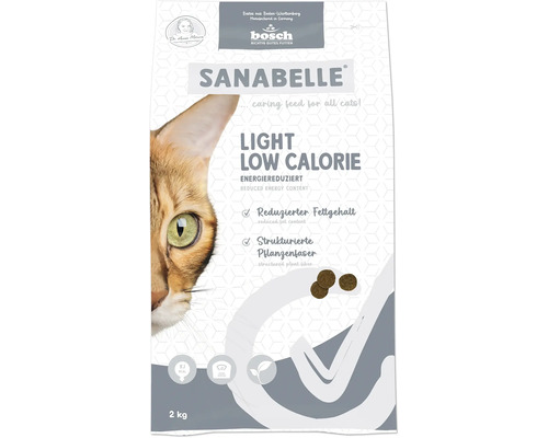 Sanabelle Light Low Calorie dry cat food 2 kg, light food, reduced-energy complete food for overweight and sedentary cats