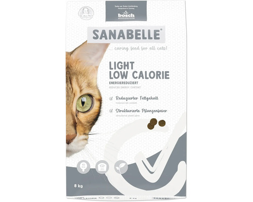 Sanabelle Light Low Calorie dry cat food, 8 kg, light food, reduced-energy complete food for overweight and sedentary cats