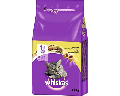 Dry cat food, Whiskas 1+ with chicken 1.9 kg