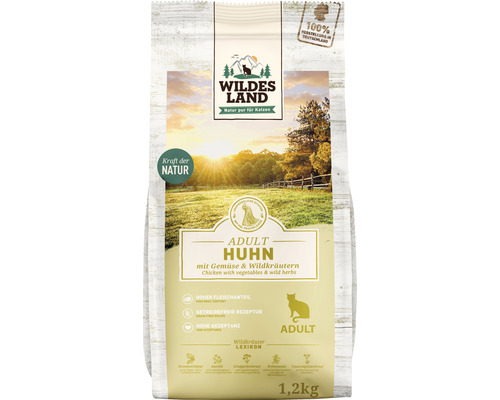 Dry cat food WILDES LAND chicken with garden vegetables with valuable superfoods, grain-free, gluten-free 1.2 kg