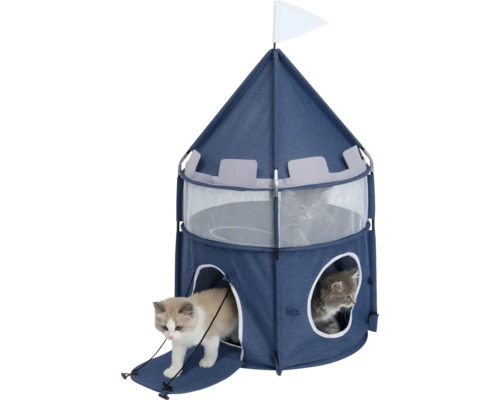 Catit Cat cave Vesper Vesper castle, blue foldable castle with 2 levels