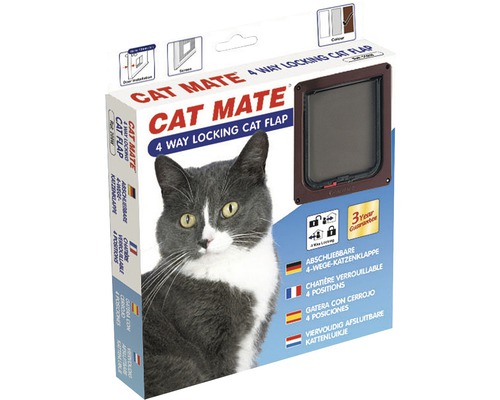 Cat flap Cat Mate 4-way 165 x 174 mm brown