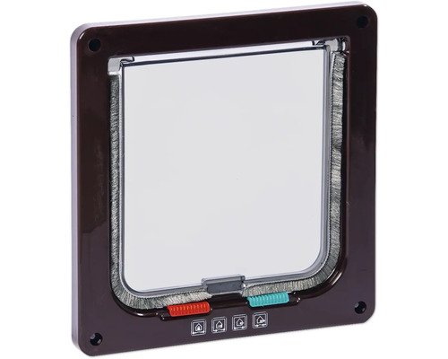 Cat flap Karlie Porta 4-way closure approx. 19 x 5 x 20 cm, brown