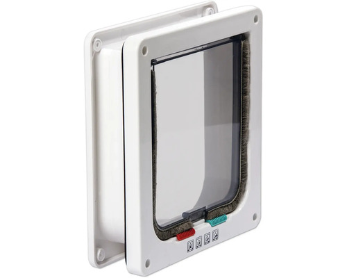 Cat flap Karlie Porta 4-way closure approx. 23 x 5 x 25 cm, white