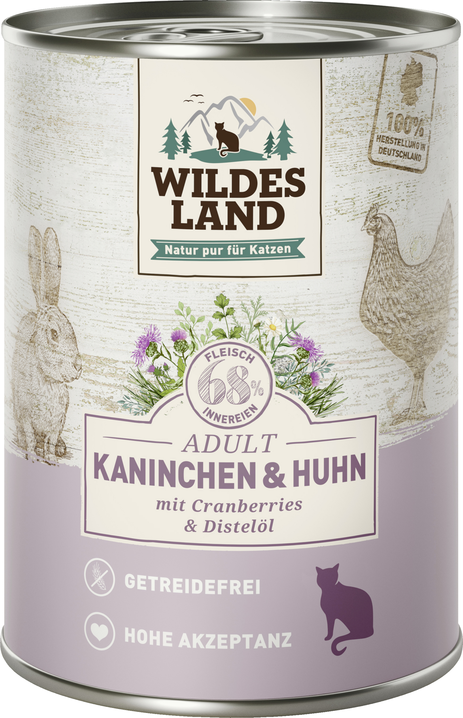 Wildes Land Wet cat food rabbit and chicken with safflower oil