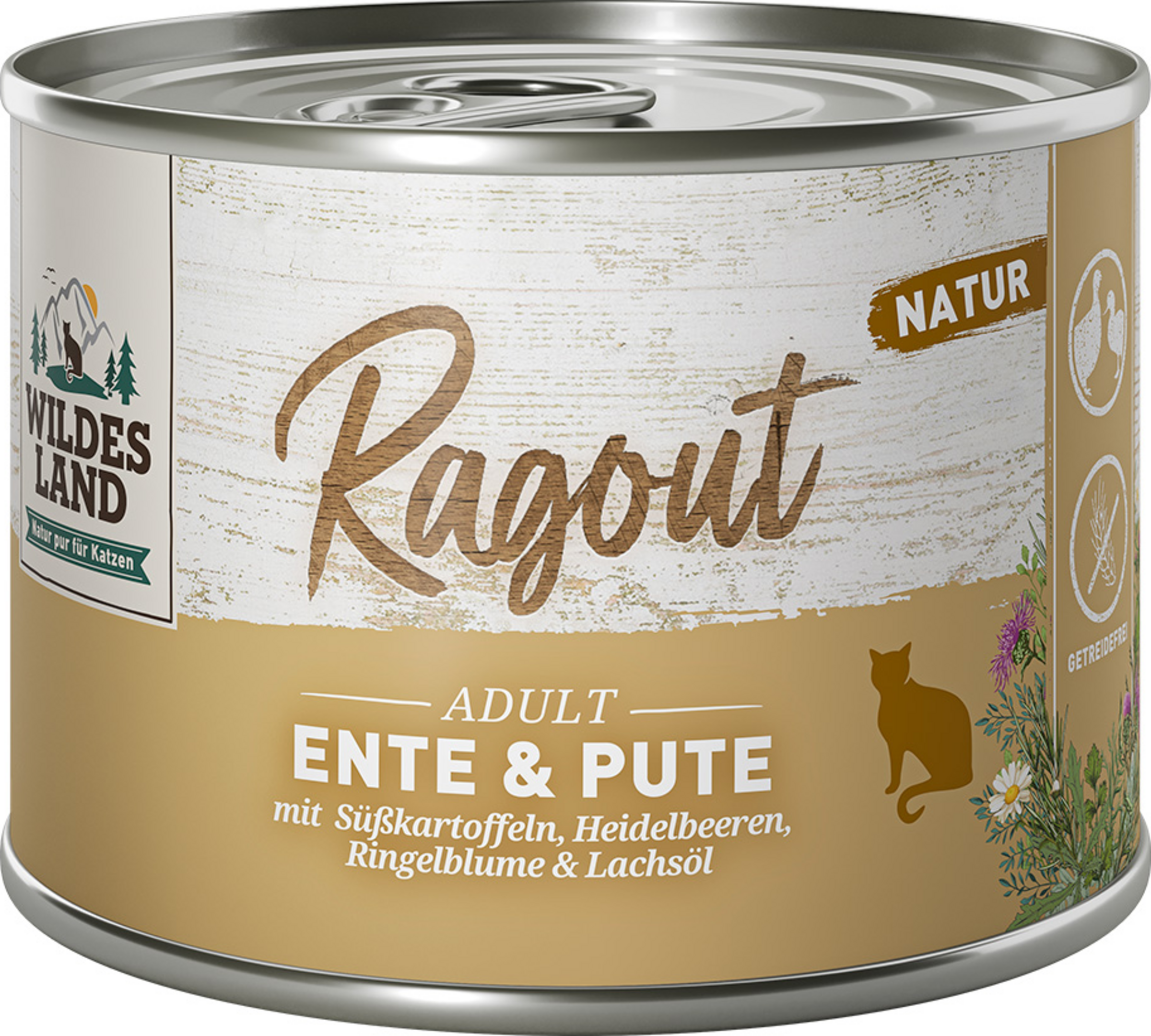Wildes Land Wet cat food ragout duck turkey with sweet potatoes