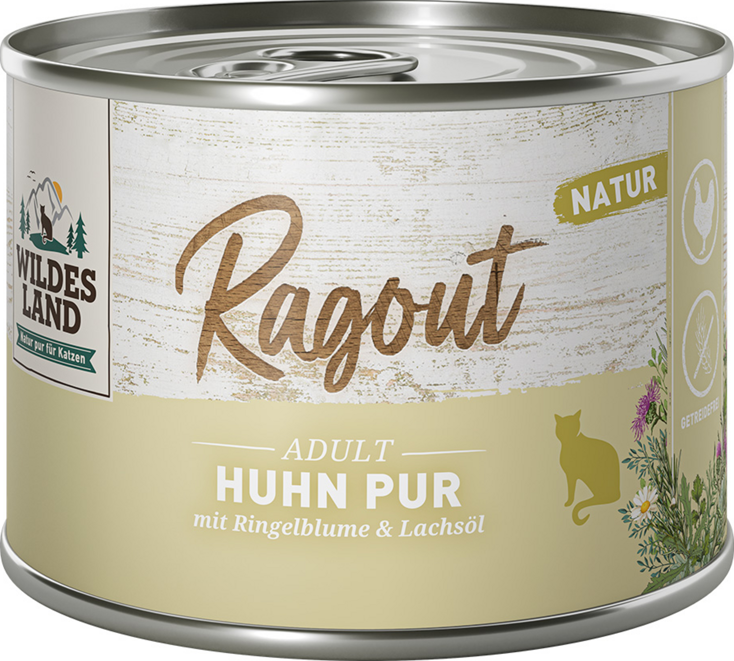Wildes Land Wet cat food Ragout Chicken Pure with marigold