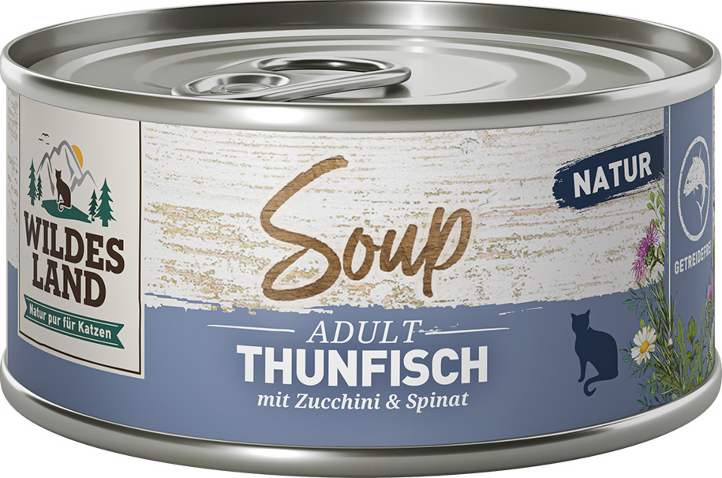 Wildes Land Wet cat food soup tuna with zucchini & spinach
