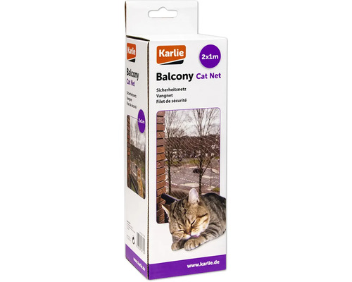 Karlie Balcony cat protection net 2 x 1 m, transparent, mesh size 3 x 3 cm