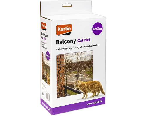 Cat protection net Karlie Balcony 6 x 3 m, transparent, mesh size 3 x 3 cm
