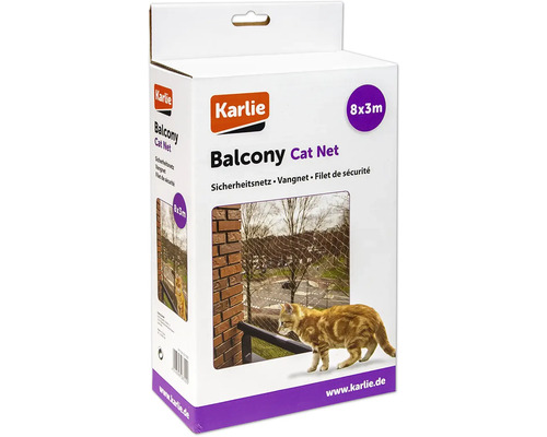 Karlie Balcony cat protection net 8 x 3 m, transparent, mesh size 3 x 3 cm