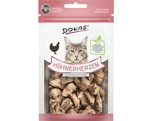 Cat snack DOKAS chicken hearts freeze-dried 15 g